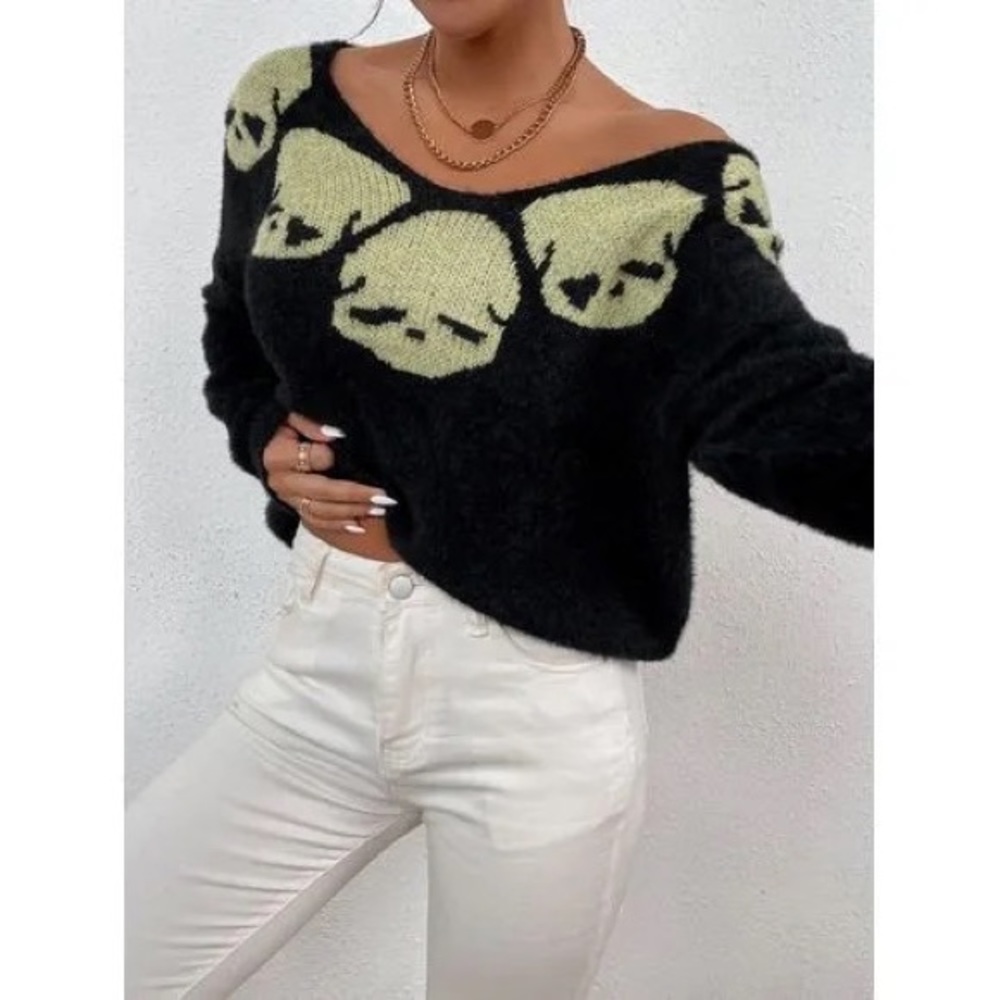 Skull Print Sweater